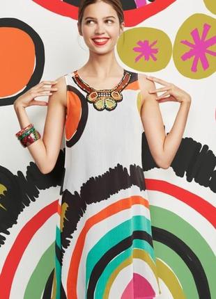 Desigual платье сарафан из шифона радужный принт разноцветный