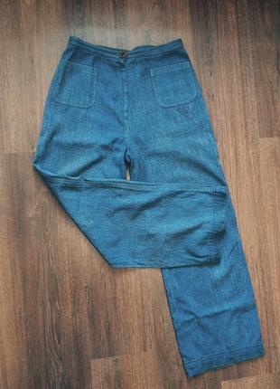 Винтажные ретро широкие джинсы палаццо ручная работа винтаж
