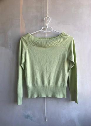 Лаймовая кофта с открытыми плечами тепла на осень с длинным рукавом свитер зеленый бирюзовый мятный4 фото