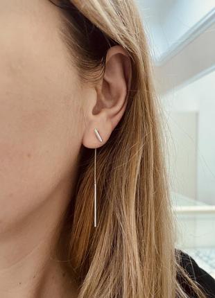 Серебряные серьги 925 проба (серебро, серебро)