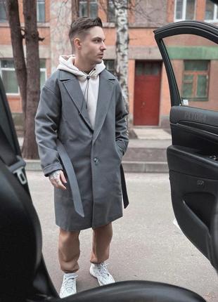 Пальто оверсайз сіре