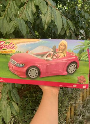 Машина barbie гламурний кабріолет із лялькою барбі , оригінал mattel барби4 фото