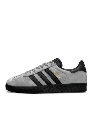 Кросівки adidas gazelle сірі з чорним