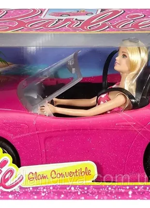 Машина barbie гламурний кабріолет із лялькою барбі , оригінал mattel барби1 фото