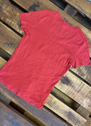 Женская базовая хлопковая футболка marks&spencer (маркс и спенсер хлрр идеал оригинал красная)2 фото