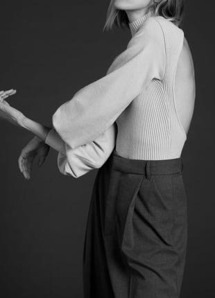 Трикотажное боди гольф свитер водолазка с голой спиной zara оригинал р.s8 фото