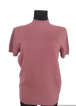 Базовий топ - светр темно рожевого кольору із 💯 вовни мерінос!2 фото