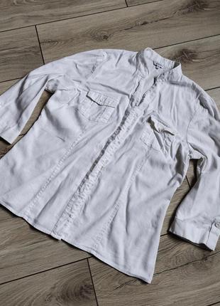 Льняна біла блуза блузка сорочка