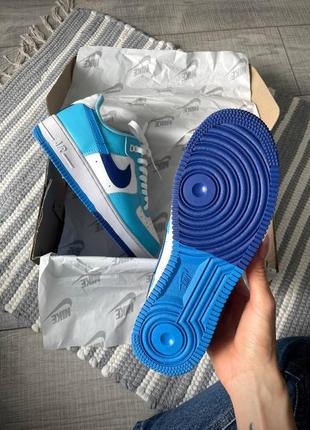 👟 кроссовки nike air force 1 low 07 lv8 blue/white/ наляжка bs👟7 фото