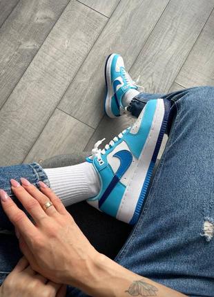 👟 кроссовки nike air force 1 low 07 lv8 blue/white/ наляжка bs👟9 фото