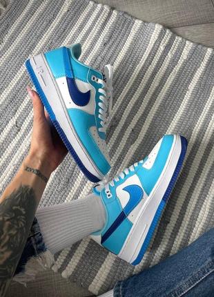 👟 кроссовки nike air force 1 low 07 lv8 blue/white/ наляжка bs👟8 фото