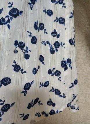 Актуальная блузка блуза рубашка вышиванка цветочный принт бренд tu women, р.145 фото