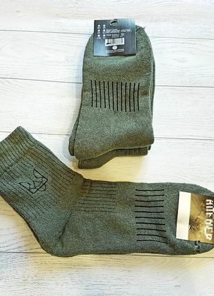 Мужские теплые носки хлопок качественные армейские носки махровые плотные олива хаки 41-452 фото