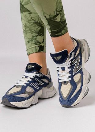 Женские кроссовки в стиле new balance 9060 🆕 синие замшевые кроссовки нью баланс 9060