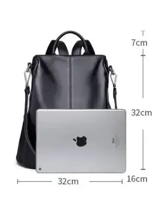 Женский городской рюкзак кожаный сумка трансформер, сумка-рюкзак женский8 фото
