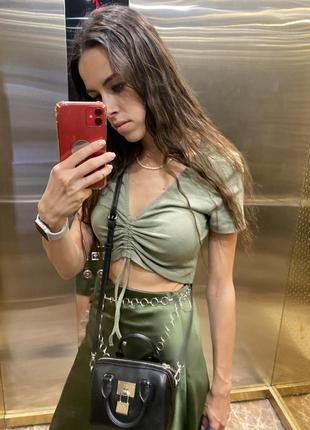 Топ з затяжками що регуються футболка жіноча zara