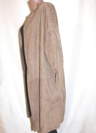 Кардиган накидка оверсайз натуральная тонкая замша кожа pepe jeans l+6 фото