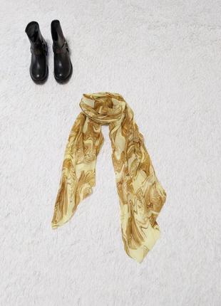 Легкий летний шарф желто горчичный платок платок платок платок1 фото