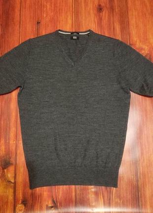 Джемпер шерстяной jerem black collection, мужской люксовый серый свитер, серый шерстяной пуловер6 фото