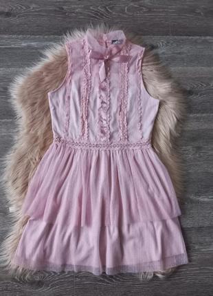 Нежное хрупкое розовое платье3 фото