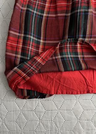 Нова з біркою міні спідниця у клітинку шотландка червона4 фото