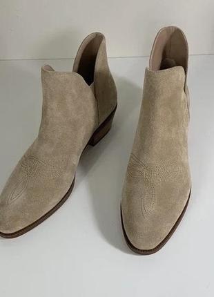 Женские кожаные замшевые ботинки козыки бежевые 36-37 размер lauren ralph lauren4 фото