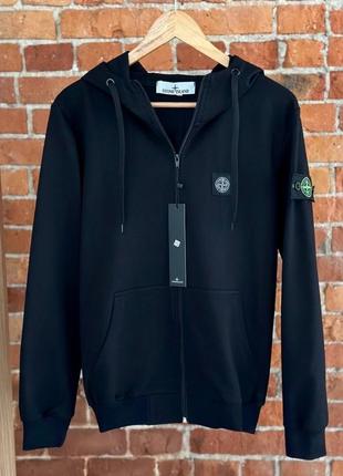 Кофта зип худи stone island черная