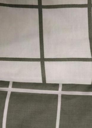 Якісна натуральна бавовняна ранфорс євро постіль постель сіра з білим теп 240*2153 фото
