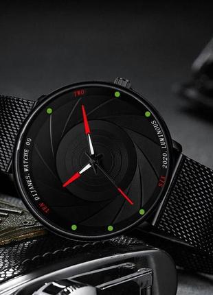Класичний чоловічий годинник dijanes watche з червоними стрілками3 фото