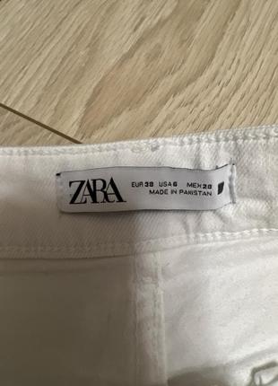 Джинсы zara xaz265613zxmv 38 белые стильные классные модный высокая посадка джинс плотный  (стрейч )4 фото