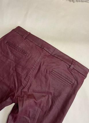 Оригінальні штани джинси бордові massimo dutti s блискучі під шкіру2 фото