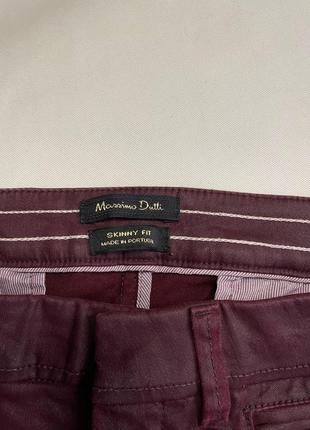 Оригінальні штани джинси бордові massimo dutti s блискучі під шкіру4 фото