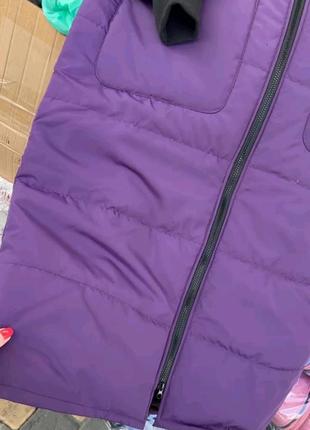 Куртка зимняя длинная теплая большого размера батал с капюшоном коричневая черная хаки бежевая фиолетовая серая оливковая пальто парка пуховик6 фото