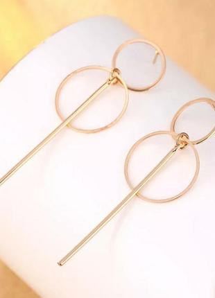 Серьги гвоздики золотистые трендовые