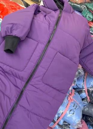 Куртка зимняя длинная теплая большого размера батал с капюшоном коричневая черная хаки бежевая фиолетовая серая оливковая пальто парка пуховик7 фото
