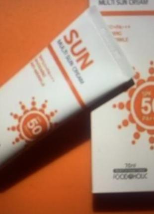 Корейський cонцезахисний крем з food a holic multi sun cream spf50+ pа+++