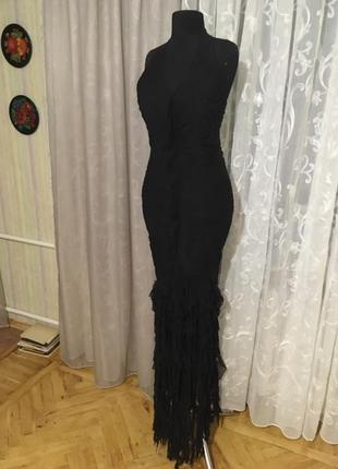 Шифоновое черное вечернее платье от кутюр