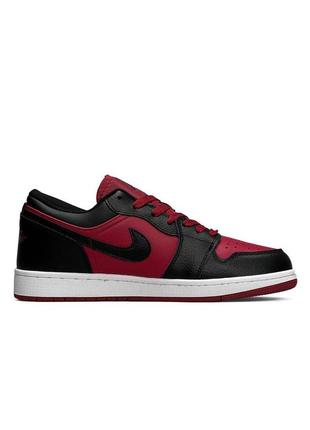 Чоловічі кросівки nike air jordan 1 low black white wine3 фото