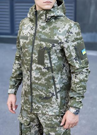 Куртка тактическая военная пиксель с липучками7 фото