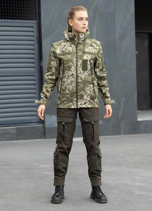 Куртка тактична військова унісекс піксель чорна хакі7 фото