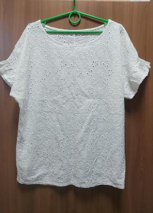 Бавовняна блуза кофточка з натуральної тканини вишивка прошва1 фото