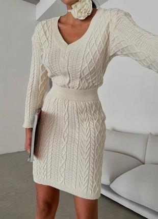 Платье вязка мини с рукавами тепла по фигуре шерстяное платье черная белая трендовая стильная6 фото