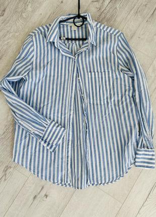 Сорочка рубашка блуза zara h&amp;m в полоску смужку8 фото
