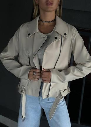 Стильна куртка косуха з екошкіри на замші, жіноча косуха авіатор демісезон