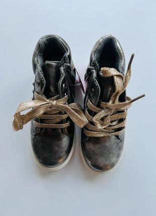 Ботинки для девочки серые демисезонные из искусственной кожи6 фото