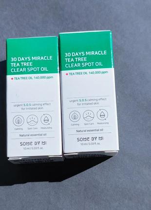 Локальна олія для лікування прищів some by mi 30 days miracle tea tree clea