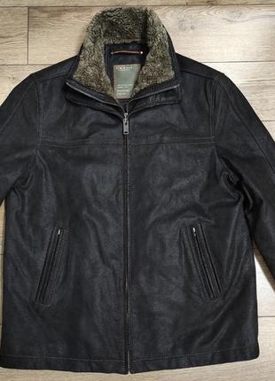 Canda 52 р кожаная мужская темно коричневая замшевая куртка осенняя / зимняя6 фото