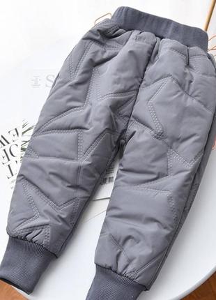 Зимние брюки детские серые на синтепоне1 фото
