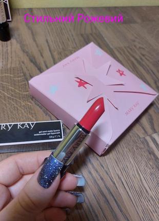 Гелевая матовая помада mary kay "стильный розовый"1 фото