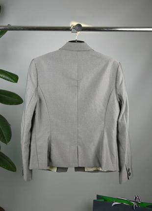 Next женский пиджак серый на 1 пуговицу в ромбик размер 14 xl2 фото